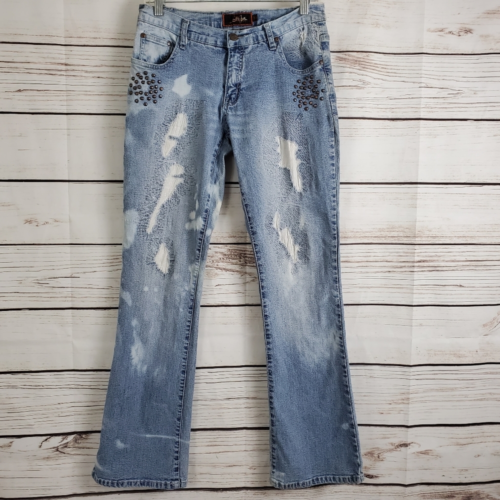 J-Star Jeans | Studded Destroyed Distressed Jeans - Picture 2 of 7